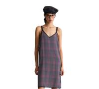Minikleid MARC O'POLO DENIM "aus TENCEL™ Modal", Damen, Gr. M, Normalgrößen, ohne Ärmel, lila (schwarz), Obermaterial: 85% Modal, 15% Polyester, bedruckt, knielang, V-Ausschnitt, Kleider Minikleid (36