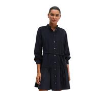 Minikleid MARC O'POLO "in samtiger Cord-Qualität", Damen, Gr. 42, Normalgrößen, blau (martime blau), Obermaterial: 79% Baumwolle, 21% Lyocell, unifarben, weit knielang, Manschette, Kleider Minikleid (