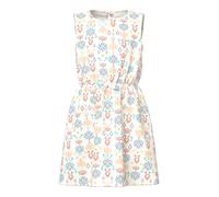 Minikleid NAME IT "NKFVINAYA SPENCER", Mädchen, Gr. 134, N-Gr, weiß alyssum aop:aztec inspirot, Web, Obermaterial: 98% Polyester, 2% Elasthan, bedruckt, ethno, normal kurz, Rundhals, Kleider Minikleid