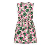 Minikleid NAME IT "NKFVINAYA SPENCER", Mädchen, Gr. 146, N-Gr, summer sand aop:hibiscus, Web, Obermaterial: 98% Polyester, 2% Elasthan, bedruckt, normal kurz, Rundhals, Kleider Minikleid, Materialmix,