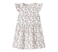 Minikleid NAME IT "NMFHAILEDO CAP SL DRESS", Mädchen, Gr. 116, N-Gr, rosa (hellweiß), Jersey, Obermaterial: 50% Baumwolle, 50% Modal, bedruckt, normal kurz, Rundhals, Kleider Minikleid, Baumwollmischu