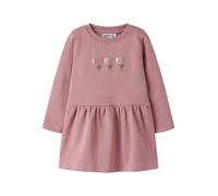 Minikleid NAME IT "NMFNIBO LS SWEAT DRESS BRU", Mädchen, Gr. 128, N-Gr, rosa (lilas), Obermaterial: 60% Baumwolle, 40% Polyester, bedruckt, regular fit kurz, Rundhals, Kleider Minikleid, Baumwollmisch