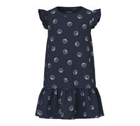 Minikleid NAME IT "NMFVIDA CAPSL DRESS", Mädchen, Gr. 110, N-Gr, navy blazer aop:sea shells weiß, Jersey, Obermaterial: 100% Baumwolle, bedruckt, normal normal, Rundhals, Flügelärmel Rüschen, Kleider 