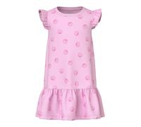 Minikleid NAME IT "NMFVIDA CAPSL DRESS", Mädchen, Gr. 92, N-Gr, pirouette aop:sea shells pink, Jersey, Obermaterial: 100% Baumwolle, bedruckt, normal normal, Rundhals, Flügelärmel Rüschen, Kleider Min