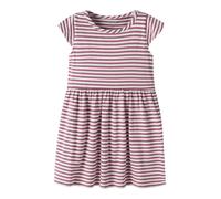 Minikleid NAME IT "NMFVINANNA CAPSL DRESS", Mädchen, Gr. 104, N-Gr, rosa (hellweiß stripes:mesa rosa), Jersey, Obermaterial: 100% Baumwolle, gestreift, normal normal, Rundhals, Kleider Minikleid, Baum