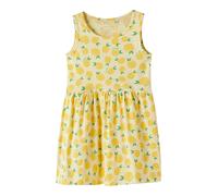 Minikleid NAME IT "NMFVINEO TANK DRESS", Mädchen, Gr. 122, N-Gr, double cream aop:lemons, Jersey, Obermaterial: 100% Baumwolle, bedruckt, normal normal, Rundhals, Kleider Minikleid, Baumwolle, regular