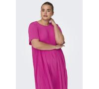 Minikleid ONLY CARMAKOMA "CARBADOTTE S/S BLK DRESS WVN", Damen, Gr. 44, N-Gr, lila (beetroot lila), Web, Obermaterial: 100% Polyester, unifarben, Rundhals, Kleider Minikleid, Sommerkleid (54085635-44)