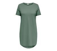 Minikleid ONLY CARMAKOMA "CARMAY LIFE S/S DRESS JRS", Damen, Gr. M, N-Gr, laurel wreath, Jersey, Obermaterial: 100% Baumwolle, unifarben, regular fit kniefrei, Rundhals, angeschnitten Umschlagsaum, Kl