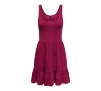 Minikleid ONLY "ONLBLOOM S/L SHORT DRESS JRS", Damen, Gr. S, N-Gr, sangria, Jersey, Obermaterial: 100% Baumwolle, unifarben, regular fit kurz, Rundhals, Kleider Minikleid, Baumwolle, regular fit (4690