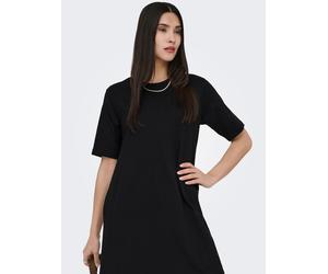 Minikleid ONLY "ONLMARA S/S POCKET DRESS JRS NOOS", Damen, Gr. S, N-Gr, schwarz, Jersey, Obermaterial: 100% Baumwolle, unifarben, oversize kurz, Rundhals, Kleider Minikleid, Baumwolle, oversize, Rundh