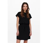 Minikleid ONLY "ONLMARIANA MYRINA LIFE DRESS PTM", Damen, Gr. 34 (XS), N-Gr, schwarz, Web, Obermaterial: 97% Polyester, 3% Elasthan, unifarben, regular fit kurz, Rundhals, Kleider Minikleid, Sommerkle