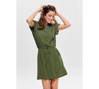 Minikleid ONLY "ONLMARIANA MYRINA LIFE DRESS PTM", Damen, Gr. 36, N-Gr, grün (kalamata), Web, Obermaterial: 97% Polyester, 3% Elasthan, unifarben, regular fit kurz, Rundhals, Kleider Minikleid, Sommer