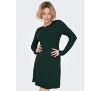 Minikleid ONLY "ONLMISTY LIFE LS O-NECK RIB DRES EX KNT", Damen, Gr. XS, N-Gr, grün (pine grove), Rippstrick, Obermaterial: 70% Viskose, 30% Nylon, unifarben, regular fit kurz, Rundhals, Kleider Minik
