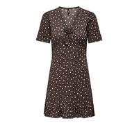 Minikleid ONLY "ONLMOLLY S/S V-NECK DRESS JRS NOOS", Damen, Gr. L, N-Gr, shopping bag aop:cloud dancer dots (milly), Jersey, Obermaterial: 97% Polyester, 3% Elasthan, bedruckt, regular fit kurz, V-Aus
