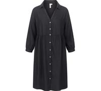 Minikleid RAGWEAR "Almu", Damen, Gr. S (36), Normalgrößen, schwarz, 75% Viskose, 25% Leinen, figurbetont ca. Mitte Oberschenkel, V-Ausschnitt, eng,mit Knopf normaler Saum mit Druckknöpfen,verstellbar,