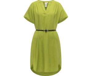 Minikleid RAGWEAR "Klarisa", Damen, Gr. M (38), Normalgrößen, grün (pistachio), Material: 85% Viskose, 15% Polyamid, Basic, figurumspielend ca. Mitte Oberschenkel, V-Ausschnitt, Fledermausärmel abgest