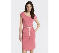Minikleid RAGWEAR "LILITHE O", Damen, Gr. M, N-Gr, rosa (rose), Jersey, Obermaterial: 50% Baumwolle, 50% Modal, unifarben, kniefrei, Rundhals, Kleider Minikleid, mit Taillen-Bindegürtel (85762500-M) r