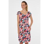 Minikleid RAGWEAR "LILITHE PRINT", Damen, Gr. L, N-Gr, bunt (ivory), Jersey, Obermaterial: 50% Baumwolle, 50% Modal, bedruckt, normal, Rundhals, Kleider Minikleid, aus Baumwollmischung, normale Passfo
