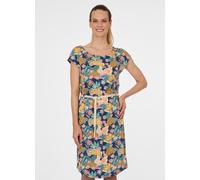 Minikleid RAGWEAR "LILITHE PRINT", Damen, Gr. M, N-Gr, bunt (midnight), Jersey, Obermaterial: 50% Baumwolle, 50% Modal, bedruckt, normal, Rundhals, Kleider Minikleid, aus Baumwollmischung, normale Pas