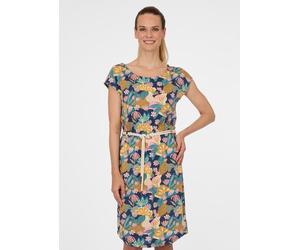 Minikleid RAGWEAR "LILITHE PRINT", Damen, Gr. M, N-Gr, bunt (midnight), Jersey, Obermaterial: 50% Baumwolle, 50% Modal, bedruckt, normal, Rundhals, Kleider Minikleid, aus Baumwollmischung, normale Pas
