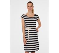 Minikleid RAGWEAR "LILITHE STRIPES", Damen, Gr. M, N-Gr, navy, Jersey, Obermaterial: 50% Polyester, 50% Viskose, gestreift, normal, Rundhals, Kleider Minikleid, aus Polyester und Viskose, normale Pass