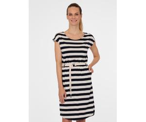 Minikleid RAGWEAR "LILITHE STRIPES", Damen, Gr. M, N-Gr, navy, Jersey, Obermaterial: 50% Polyester, 50% Viskose, gestreift, normal, Rundhals, Kleider Minikleid, aus Polyester und Viskose, normale Pass