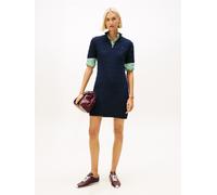 Minikleid TOMMY HILFIGER "CO CABLE MID GG SHIFT MK DRESS", Damen, Gr. XXXL(46), N-Gr, schwarz night navy, Strick, Obermaterial: 100% Baumwolle, unifarben, regular fit, Kleider Minikleid, mit Zopfmuste