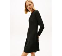 Minikleid TOMMY JEANS "TJW MINI F&F LS DRESS", Damen, Gr. S (36), N-Gr, schwarz, Jersey, Obermaterial: 100% Viskose, unifarben, regular fit kurz, Rundhals, Kleider Minikleid (61788407-S) schwarz