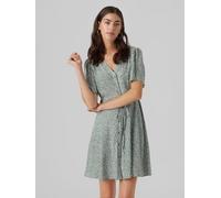 VERO MODA Damen Kleid 'ALBA' dunkelgrün / weiß, Größe XL dunkelgrün / weiß 42