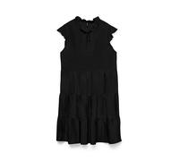 Minikleid VERO MODA "VMALBA SS SHORT TIE DRESS WVN NOOS", Damen, Gr. M, N-Gr, schwarz, Web, Obermaterial: 100% Viskose, unifarben, kurz, Rundhals, Kleider Minikleid, Viskose (58592909-M) schwarz