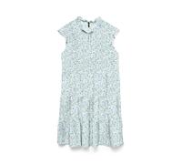 Minikleid VERO MODA "VMALBA SS SHORT TIE DRESS WVN NOOS", Damen, Gr. M, N-Gr, snow weiß aop:blau brooke, Web, Obermaterial: 100% Viskose, bedruckt, kurz, Rundhals, Kleider Minikleid, Viskose (95211004