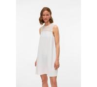 Minikleid VERO MODA "VMALVA CROCHET SHORT DRESS WVN GA", Damen, Gr. S (36), N-Gr, weiß (cloud dancer), Web, Obermaterial: 100% Polyester, unifarben, regular fit knieumspielend, Rundhals, Kleider Minik