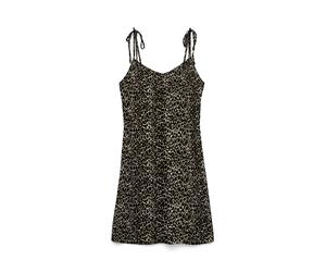 Minikleid VERO MODA "VMEASY SHORT TIE SINGLET DRESS WVN", Damen, Gr. L, N-Gr, schwarz aop:dawn, Web, Obermaterial: 100% Viskose, bedruckt, kurz, V-Ausschnitt, Kleider Minikleid, Viskose (29899813-L) s