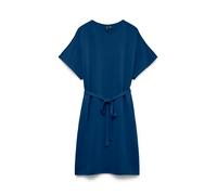Minikleid VERO MODA "VMELLA 2/4 SHORT DRESS JRS", Damen, Gr. M, N-Gr, navy peony, Obermaterial: 50% Viskose, 45% Polyester, 5% Elasthan, unifarben, regular fit kurz, Rundhals, Kleider Minikleid, Visko