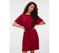 Minikleid VERO MODA "VMELLA 2/4 SHORT DRESS JRS", Damen, Gr. S, N-Gr, biking rot, Obermaterial: 50% Viskose, 45% Polyester, 5% Elasthan, unifarben, regular fit kurz, Rundhals, Kleider Minikleid, Visko