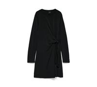 Minikleid VERO MODA "VMJILL LS DRESS JRS NOOS", Damen, Gr. M, N-Gr, schwarz, Jersey, Obermaterial: 96% Polyester, 4% Elasthan, unifarben, regular fit kurz, Rundhals, Kleider Minikleid, Materialmix, re