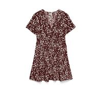 Minikleid VERO MODA "VMKORA S/S SHORT DRESS WVN BTQ", Damen, Gr. M, N-Gr, braun (andorra aop:kora), Web, Obermaterial: 100% Viskose, bedruckt, kurz, Kleider Minikleid, Viskose (10255420-M) andorra aop