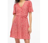 VILA Minikleid aus Viskose mit kurzer Knopfleiste Modell 'GRACE' in Rot, Größe 38