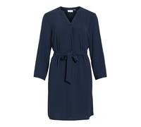 Minikleid VILA "VIJOSA 3/4 V-NECK DRESS", Damen, Gr. 34, N-Gr, navy blazer, Web, Obermaterial: 100% Polyester, unifarben, regular fit kniefrei, V-Ausschnitt, Kleider Minikleid, Sommerkleid (38791423-3