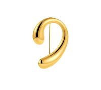 Minimalistische Comma-Brosche - Raffinierte Gold-Tone Unisex Anstecknadel für Damen und Herren - stilvolles Accessoire für Anzüge, Kleider, Hüte und Taschen