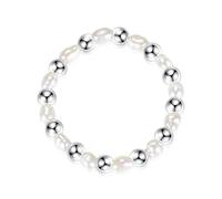 Minimalistische Echte 925 Sterling Silber Süße Perlen Perlen Elastische Ringe Für Frauen Hochzeit Party S925 Schmuck