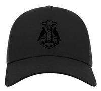 Minimalistische Hammer of God Thor Crow Graphic Half Mesh Cotton Trucker Cap Baseball Hat Black