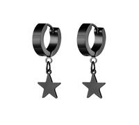 Minimalistische Stern-Ohrringe für Männer und Frauen, Edelstahl-Charms und 2,7 cm Tropfen, modischer, trendiger, hypoallergener Knorpelschmuck, Medium, Edelstahl, Kein Edelstein