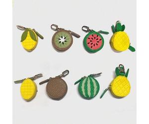 Minimalistischer fruchtförmiger Schlüsselanhänger Münzbeutel Mini Frucht Serie Erdbeere Kirsche Blaubeere Anhänger Schlüsselanhänger für Tasche Auto A