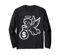 Minimalistischer Geldgeld-Engel mit Dollartasche Langarmshirt