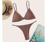 Minimalistisches Bikini Set Triangle BH & Tanga Unterteil 2 teiliger Badeanzug