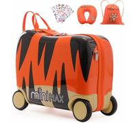 Minimax Kinderkoffer Hartschale Handgepäckkoffer Kofferset 45x36x20cm für Kinder Jungen und Mädchen 29L Kindergepäck Handgepäck Trolley Hartschalenkoffer für Easyjet 45x36x20 mit 4 Rädern Tiger
