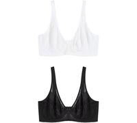 Minimizer-BH BONPRIX, Damen, Gr. 100, Cup i, weiß, schwarz, Obermaterial: 80% Polyamid, 20% Elasthan. Netzfutter: 90% Polyamid, 10% Elasthan. Spitze: 90% Polyamid, 10% Elasthan, BHs Minimizer-BH, mit 