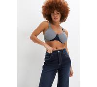 Minimizer-BH BONPRIX, Damen, Gr. 95, Cup D, blau (dunkelblau, champagner bedruckt), Obermaterial: 80% Polyamid, 20% Elasthan. Futter: 80% Polyamid, 20% Elasthan. Spitze: 85% Polyamid, 15% Elasthan, BH