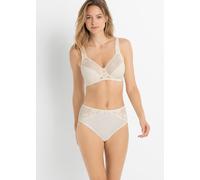 Minimizer-BH BONPRIX "Minimizer-BH mit gepolsterten Trägern (2er Pack)", Damen, Gr. 105, Cup F, beige (creme, taupe), Obermaterial: 80% Polyamid, 20% Elasthan. Futter: 100% Baumwolle. Spitze: 87% Poly